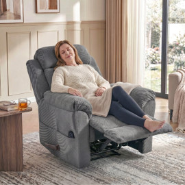 Fauteuil relax Celet massant chauffant appui tête réglable gris