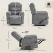 Fauteuil relax Celet massant chauffant appui tête réglable gris