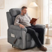 Fauteuil relax Celet massant chauffant appui tête réglable gris