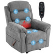Fauteuil relax Celet massant chauffant appui tête réglable gris