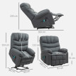 Aray fauteuil releveur inclinable électrique massage gris
