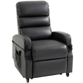 Fauteuil TV Darval releveur électrique inclinable télécommande gris foncé