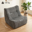 Fauteuil modulable Julen design tissu chenille gris
