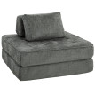 Chauffeuse Olouen convertible 1 place tissu chenille gris