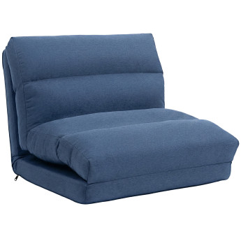 Fauteuil Jaec convertible inclinable tissu bleu foncé