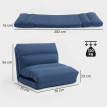 Fauteuil Jaec convertible inclinable tissu bleu foncé