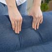Fauteuil Jaec convertible inclinable tissu bleu foncé