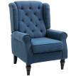 Fauteuil Enisisa Chesterfield capitonné bleu