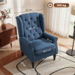 Fauteuil Enisisa Chesterfield capitonné bleu