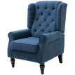Fauteuil Enisisa Chesterfield capitonné bleu