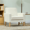 Fauteuil Mertaec nordique velours crème