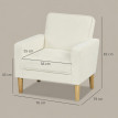 Fauteuil Mertaec nordique velours crème