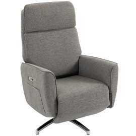 Fauteuil relax Kaolès inclinable massant pivotant gris argenté