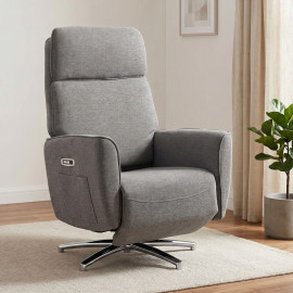 Fauteuil relax Kaolès inclinable massant pivotant gris argenté