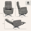 Fauteuil relax Kaolès inclinable massant pivotant gris argenté