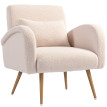 Fauteuil lounge Melteès bouclette nordique beige clair