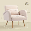 Fauteuil lounge Melteès bouclette nordique beige clair