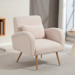 Fauteuil lounge Melteès bouclette nordique beige clair