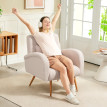 Fauteuil lounge Melteès bouclette nordique beige clair
