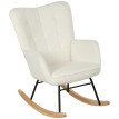 Fauteuil à bascule Éluousur design bouclette blanc