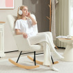 Fauteuil à bascule Éluousur design bouclette blanc