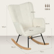 Fauteuil à bascule Éluousur design bouclette blanc