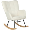 Fauteuil à bascule Éluousur design bouclette blanc