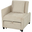 Fauteuil convertible Alvea 3 en 1 chaise longue lit beige