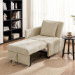 Fauteuil convertible Alvea 3 en 1 chaise longue lit beige