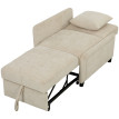 Fauteuil convertible Alvea 3 en 1 chaise longue lit beige