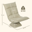 Selvaville Fauteuil relax pivotant inclinable velours beige