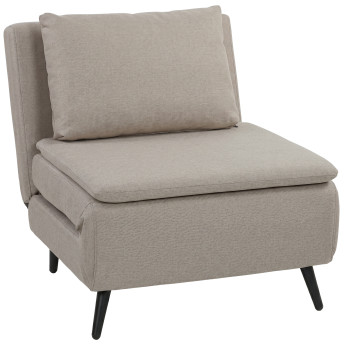 Fauteuil convertible lit chaise longue Léerulac 3 en 1 taupe