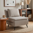 Fauteuil convertible lit chaise longue Léerulac 3 en 1 taupe