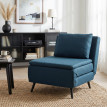Fauteuil convertible Velsaiaville lit chaise longue 3 en 1 bleu foncé