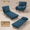 Fauteuil convertible Velsaiaville lit chaise longue 3 en 1 bleu foncé