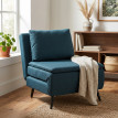 Fauteuil convertible Velsaiaville lit chaise longue 3 en 1 bleu foncé