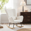 Fauteuil à bascule Nasaenine nordique bouclette crème