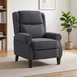 Peleet fauteuil relax inclinable bouclette anthracite