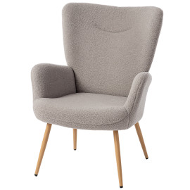 Fauteuil Léremont bouclette design oreilles gris
