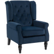 Fauteuil Melrouys Chesterfield à oreilles bleu marine
