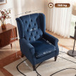 Fauteuil Melrouys Chesterfield à oreilles bleu marine