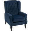 Fauteuil Melrouys Chesterfield à oreilles bleu marine