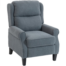 Fauteuil de relaxation Anmont inclinable bouclette gris