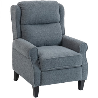 Fauteuil de relaxation Anmont inclinable bouclette gris