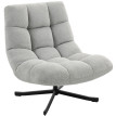 Fauteuil pivotant Paisraec tissu chenille sans accoudoirs gris clair