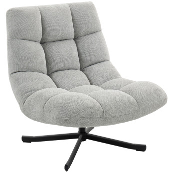 Fauteuil pivotant Paisraec tissu chenille sans accoudoirs gris clair