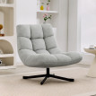 Fauteuil pivotant Paisraec tissu chenille sans accoudoirs gris clair