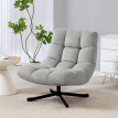 Fauteuil pivotant Paisraec tissu chenille sans accoudoirs gris clair