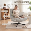 Fauteuil pivotant Paisraec tissu chenille sans accoudoirs gris clair