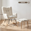 Fauteuil à bascule Dorroelle repose-pieds bouclette crème